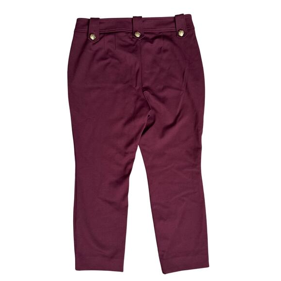 White House Black Market Jolie Button Straight Luxe Stretch Pants Port Size 12 - Picture 5 of 11